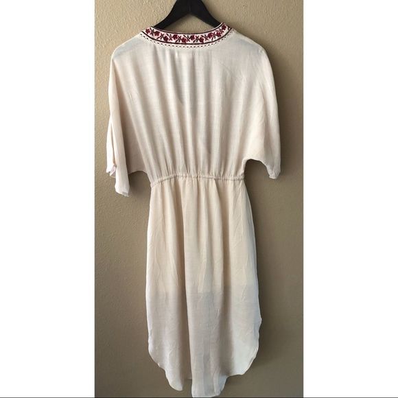 Embroidered trim kimono sleeve midi dress - Picture 7 of 7